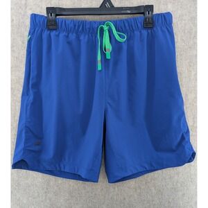 Fabletics Men's Blue Athletic Shorts with Zipper Pocket Size L
